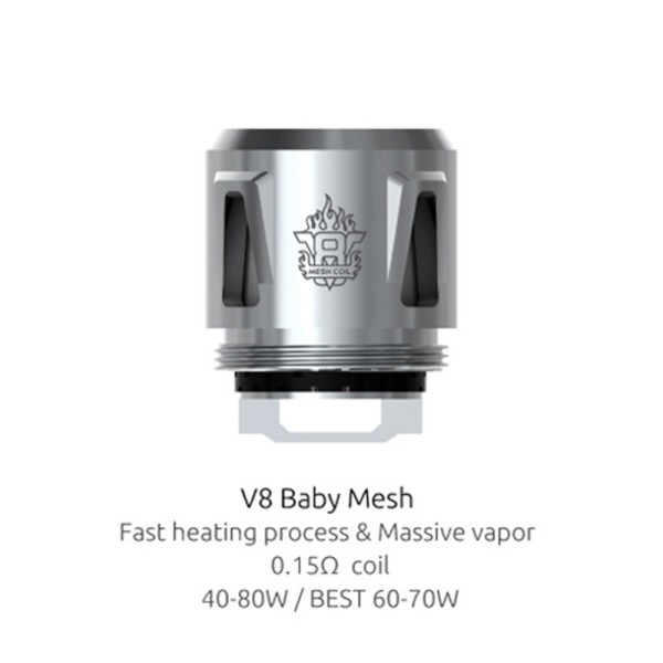 Smok TFV8 Baby Mesh 0.15ohm 40-80w 5pk
